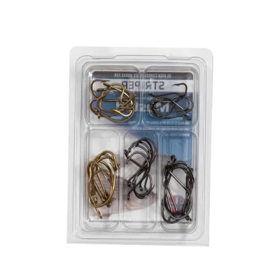 50 Mustad Bait Holder Fish Hooks - Size 4/0, Bronze Finish, Turn Down Eye - Model 92641
