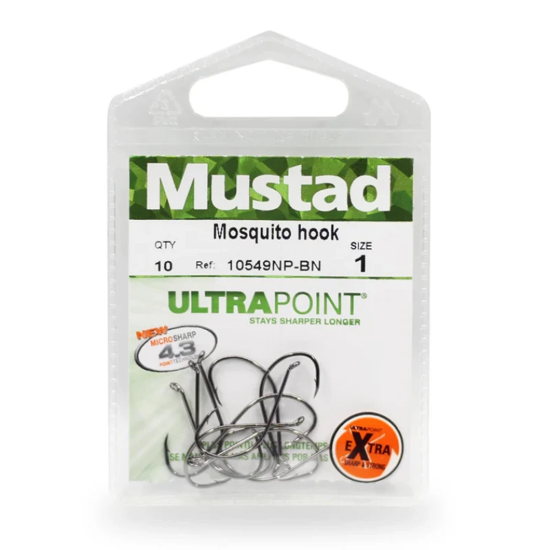 Mustad Drop Shot Hooks Finesse Mosquito Hook 1X Fine (10549NP)