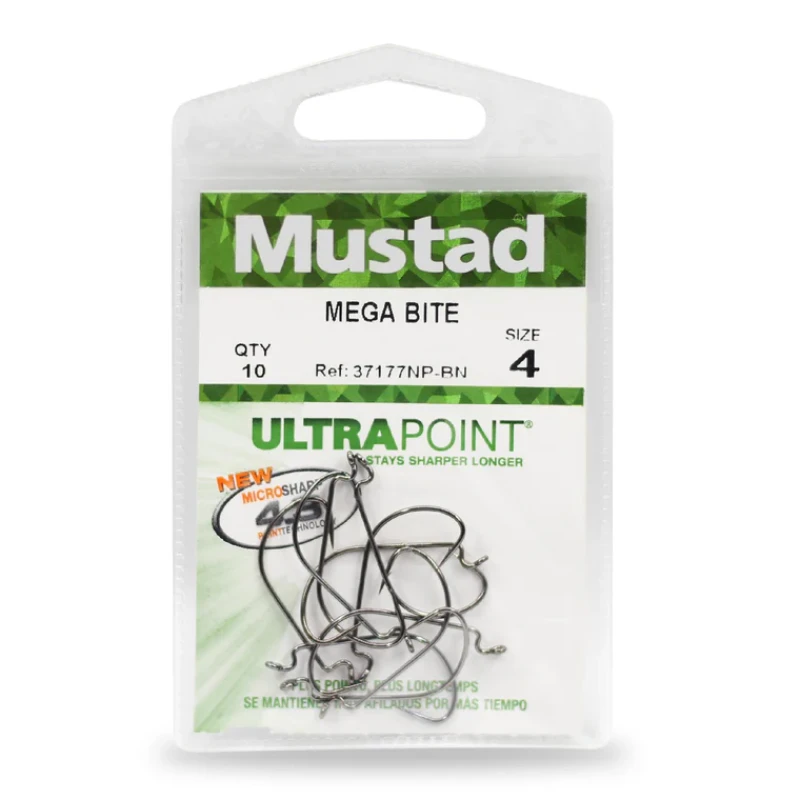 Mustad Hooks Mega Bite Soft Plastics Hook (37177NP)