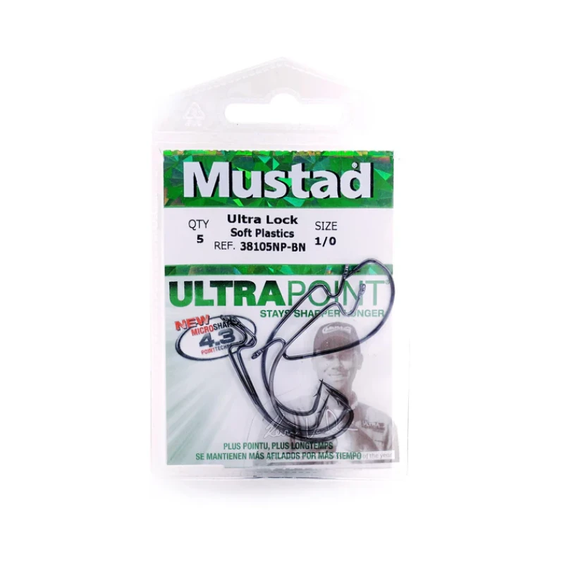 Mustad Hooks Ultra Lock Soft Plastics Hook (38105NP)