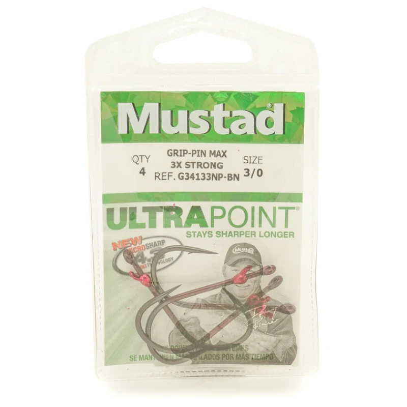 Mustad Hooks Punching Hook Grip-Pin Max 3X Strong (G34133NP)