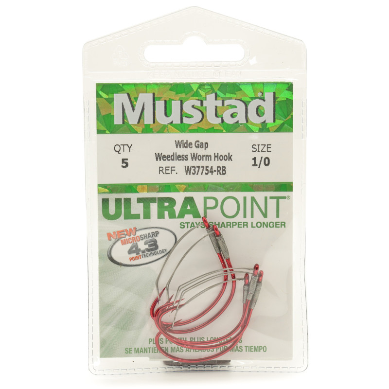 Mustad Hooks Wide Gap Weedless Hook (W37754NP)