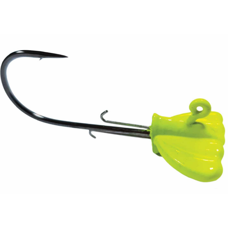Big Bite Baits - Shrimp Tail Jigheads - Chartreuse (BBB-HSHMP)